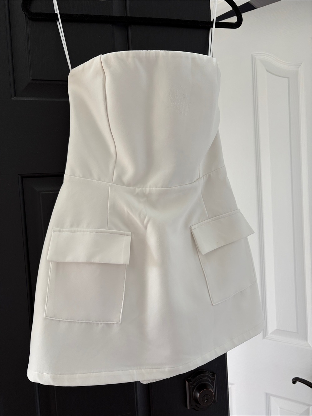 White Strapless Mini Dress great for wedding celebrations or graduation
